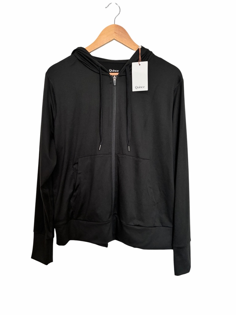 Quince Black Full-Zip Hooded Jacket NWT